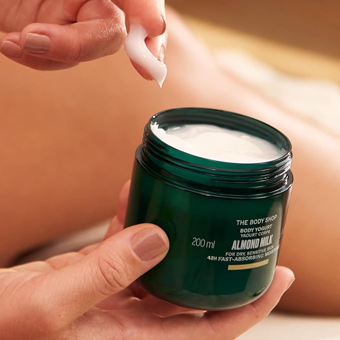 The Body Shop Almond Milk Body Yogurt, 48hr Moisturizer, for Sensitive and Dry Skin, 100% Vegan, 6.98 Fl.Oz