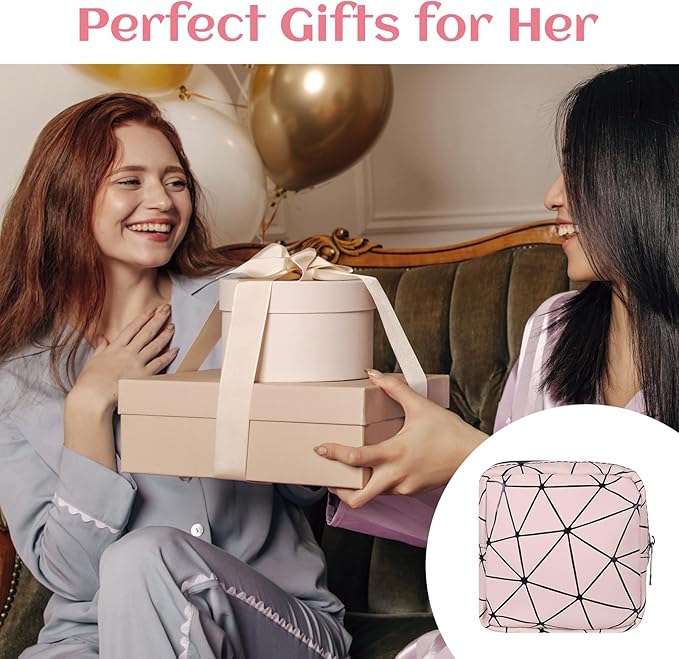 4Pcs Sanitary Napkin Storage Bag, Portable Period Bag for Teen Girls Woman, Pad Pouch Tampon for Purse, Reusable Zipper Period Pouches for Teen School Office Travel Feminine Care Organizer, Diamond