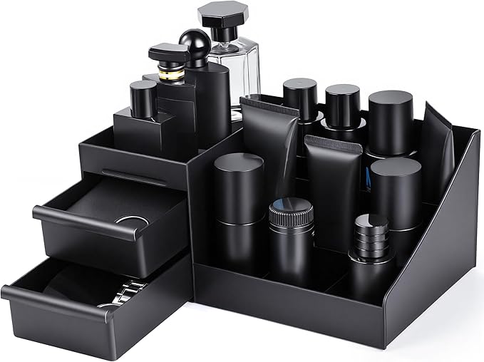 YIOJOYD Cologne Organizer for Men,Bathroom Organizer,Perfume Tray,Cologne Stand,Perfume Stand,Dresser Organizers,Fragrance Stand,Room Decor for Men,Desk Organizer,Gifts for Men