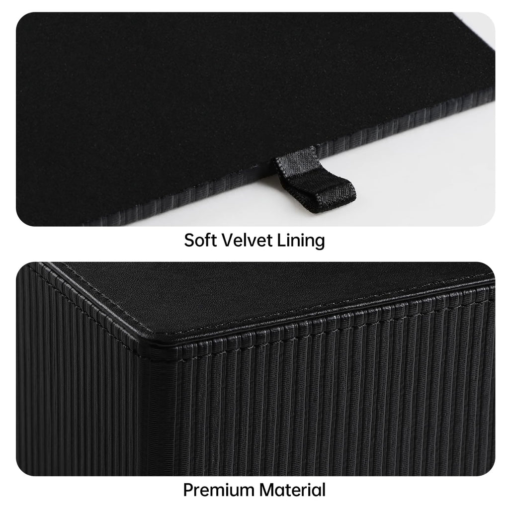 Cretkhp PU Leather Square Tissue Box Cover Tissue Box Holder Cube (Black)