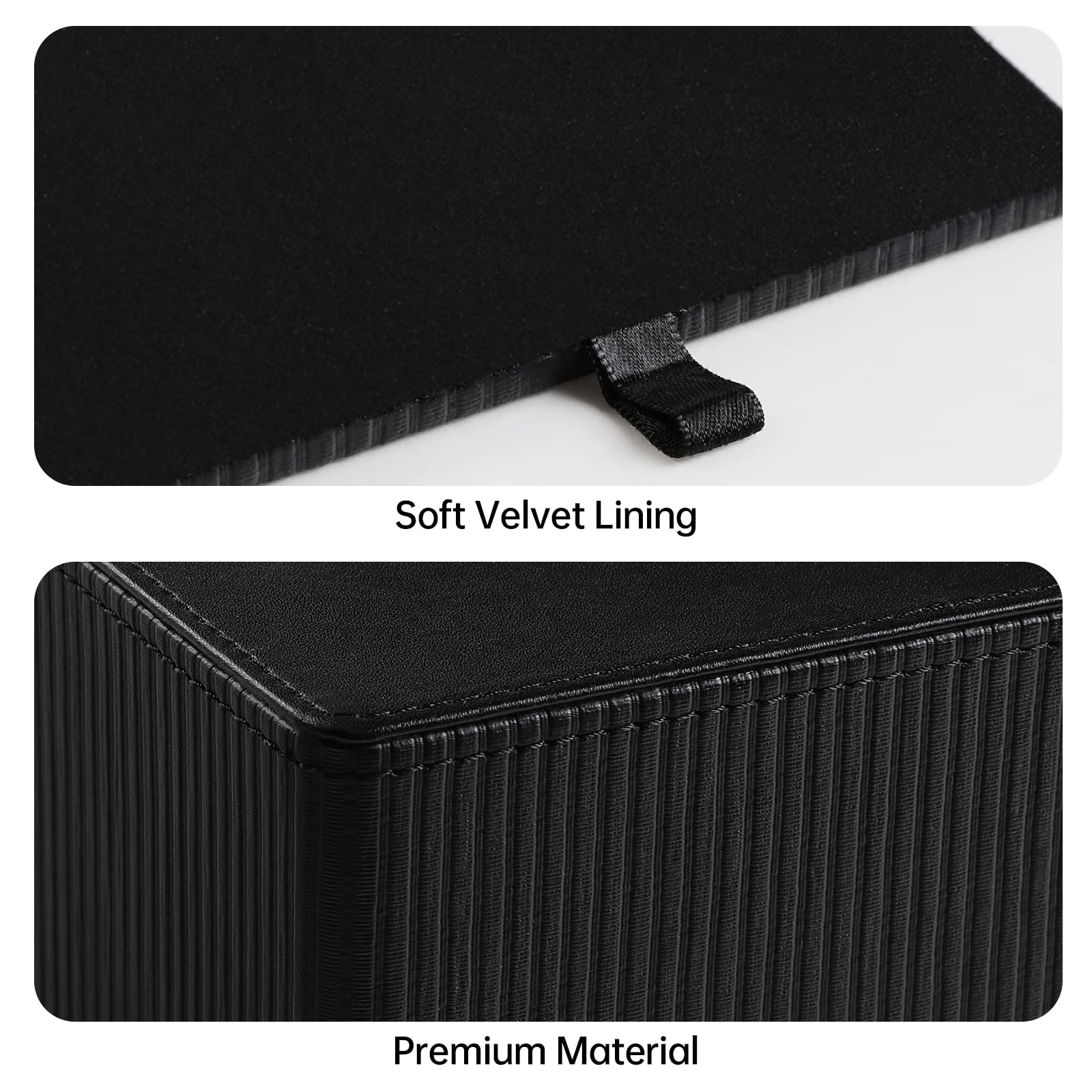 Cretkhp PU Leather Square Tissue Box Cover Tissue Box Holder Cube (Black)