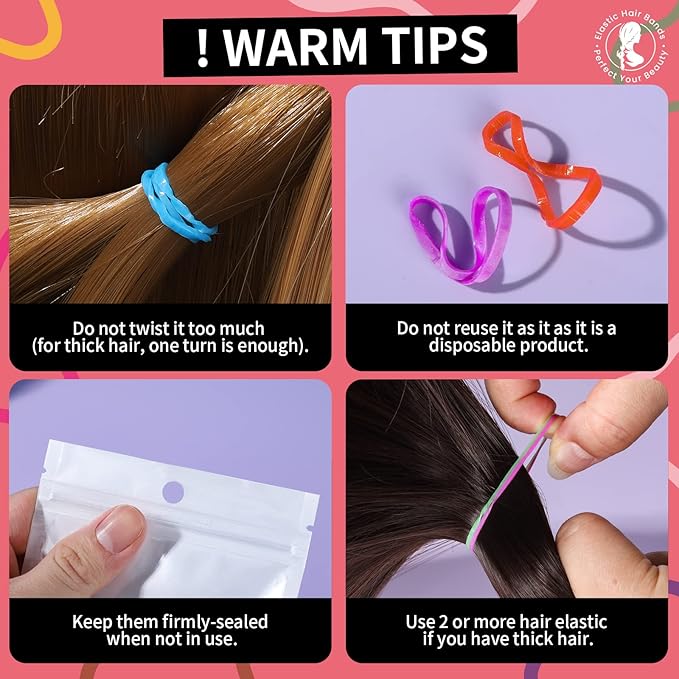 Teenitor Colorful Elastic Ties,Hair Rubber Bands for Kids Girls Thin Small Hair Elastics, Colors,300pcs