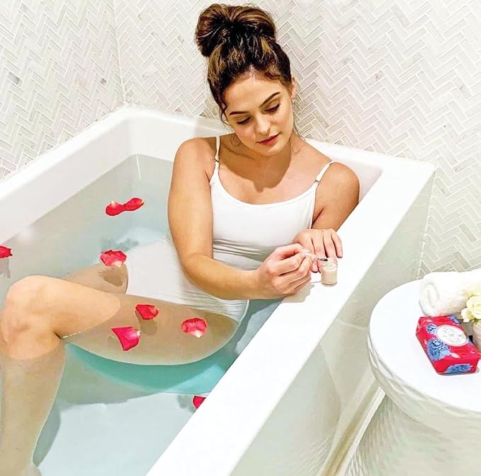 BATH BEAN Luxury Body Stopper, Anti-Slip Spa Accessory, Holds Reclined Position in Bath to Fully Release Tension, Bathe Comfortably Hands Free, and Keep Your Hair Dry. Recline, Relax, Stay Put!