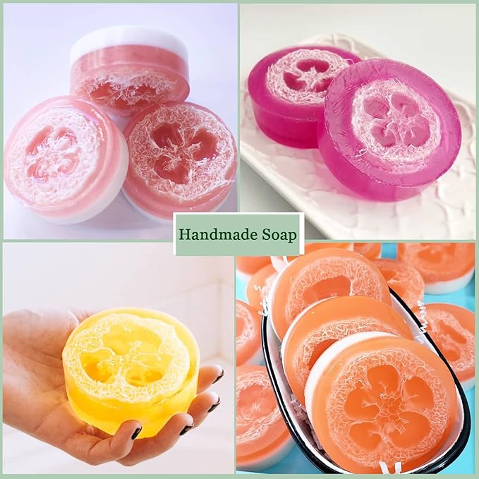 FRTIM Natural Loofah Sponge, Organic Loofah Slices for Soap Making, 20 Pack