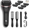 Electric Callus Remover for Feet with 6 Roller Heads 2 Speed Rechargeable Waterproof Foot File Pedicure Kit Foot Spa Products