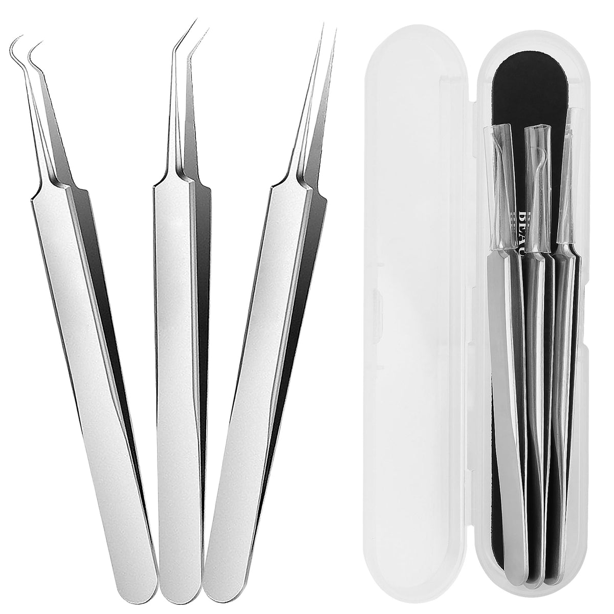 Blackhead Tweezers,High Hard Stainless Steel Blackhead Remover Tweezers