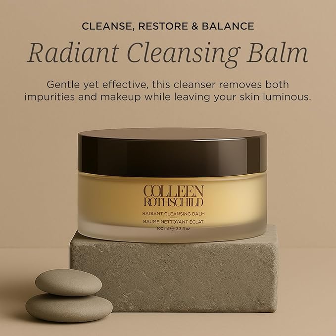 COLLEEN ROTHSCHILD Radiant Cleansing Balm | Deeply Cleanses, Soothes, Removes Makeup & Impurities | Restores Luminosity | Calms & Decongests | Combats Dehydration (3.3 fl oz)
