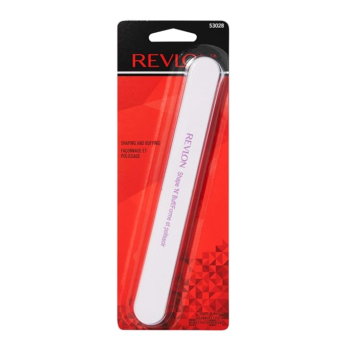 Revlon Shape 'N' Buff Nail Buffer Block, All-in-One Manicure Tool for Shaping & Shining Natural Fingernails, 1 Count