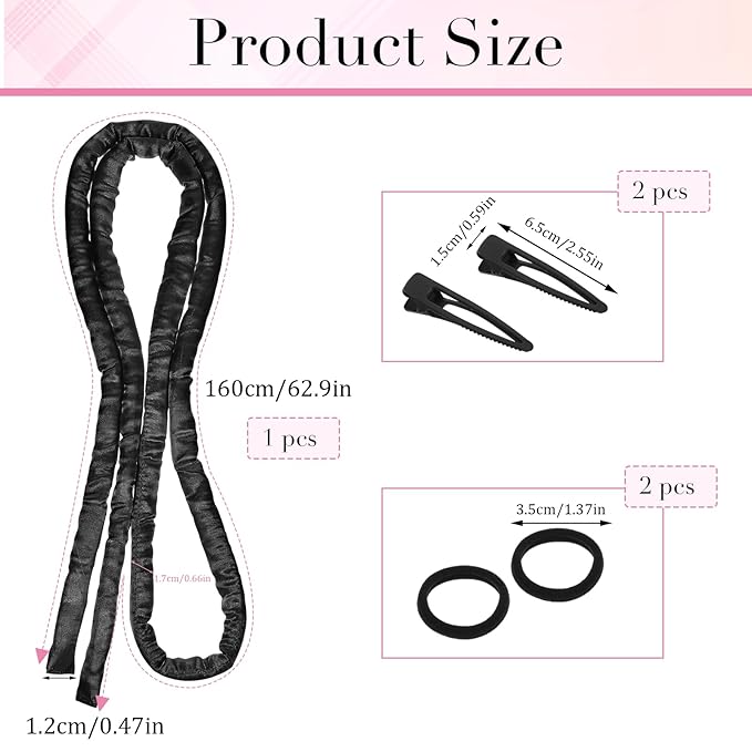 AOZUO Heatless Curling Rod Headband, Heatless Hair Curler Heatless Curls Overnight for Short Long Hair No Heat Overnight Curls with Thin Curlers to Sleep In for Short Hair (Black)