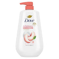Dove 24hr Lotion Body Wash Rebalance White Peach & Rice Milk, 30.6 oz | Moisturizing body wash with MicroMoisture and a calming peach scent