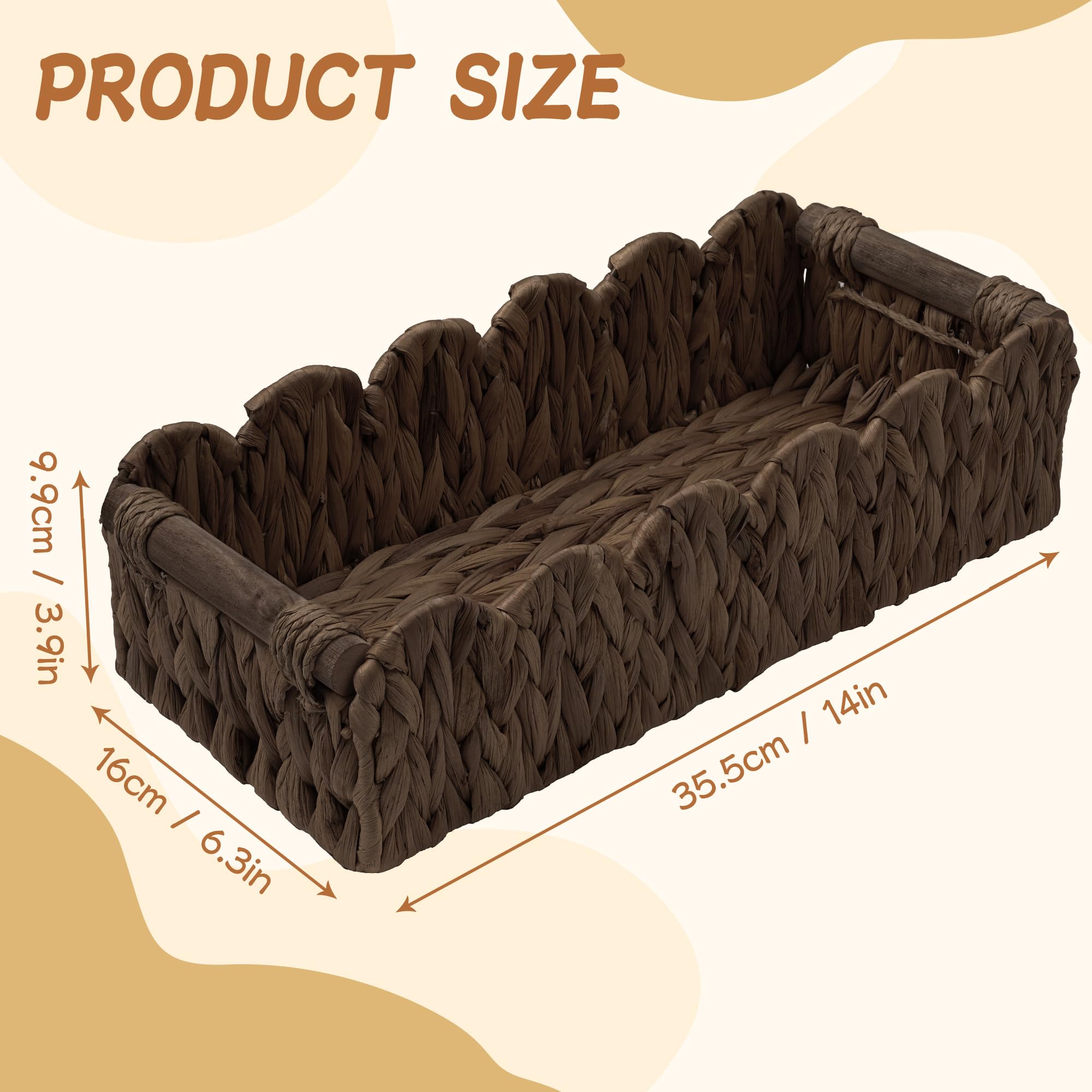 Toilet Paper Storage Basket Bathroom Counter Organizer Wicker Baskets for Organizing Cute Basket for Bedroom Nursery Room Kitchen Bathroom Decor -Dark Brown