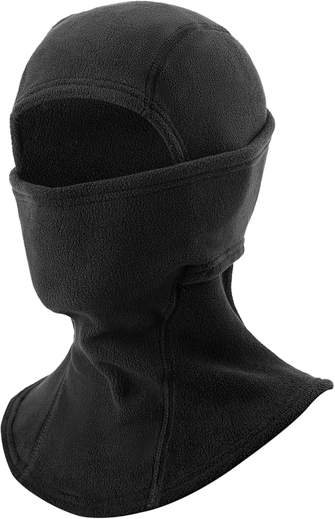 ROCKBROS Cold Weather Balaclava Ski Mask for Men Windproof Thermal Winter Scarf Mask Women Neck Warmer Hood for Cycling (Thick-Fleece Black)