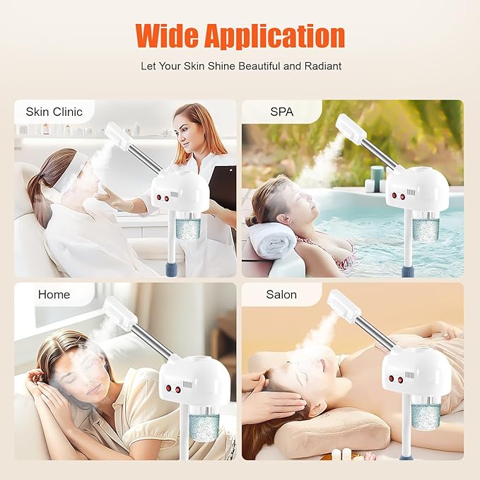 Facial Steamers, Mist Face Steamer for Skin Care Ozone Therapy Face Steam Machine for Salon Beauty Spa, Esthetician Steamer for Facial