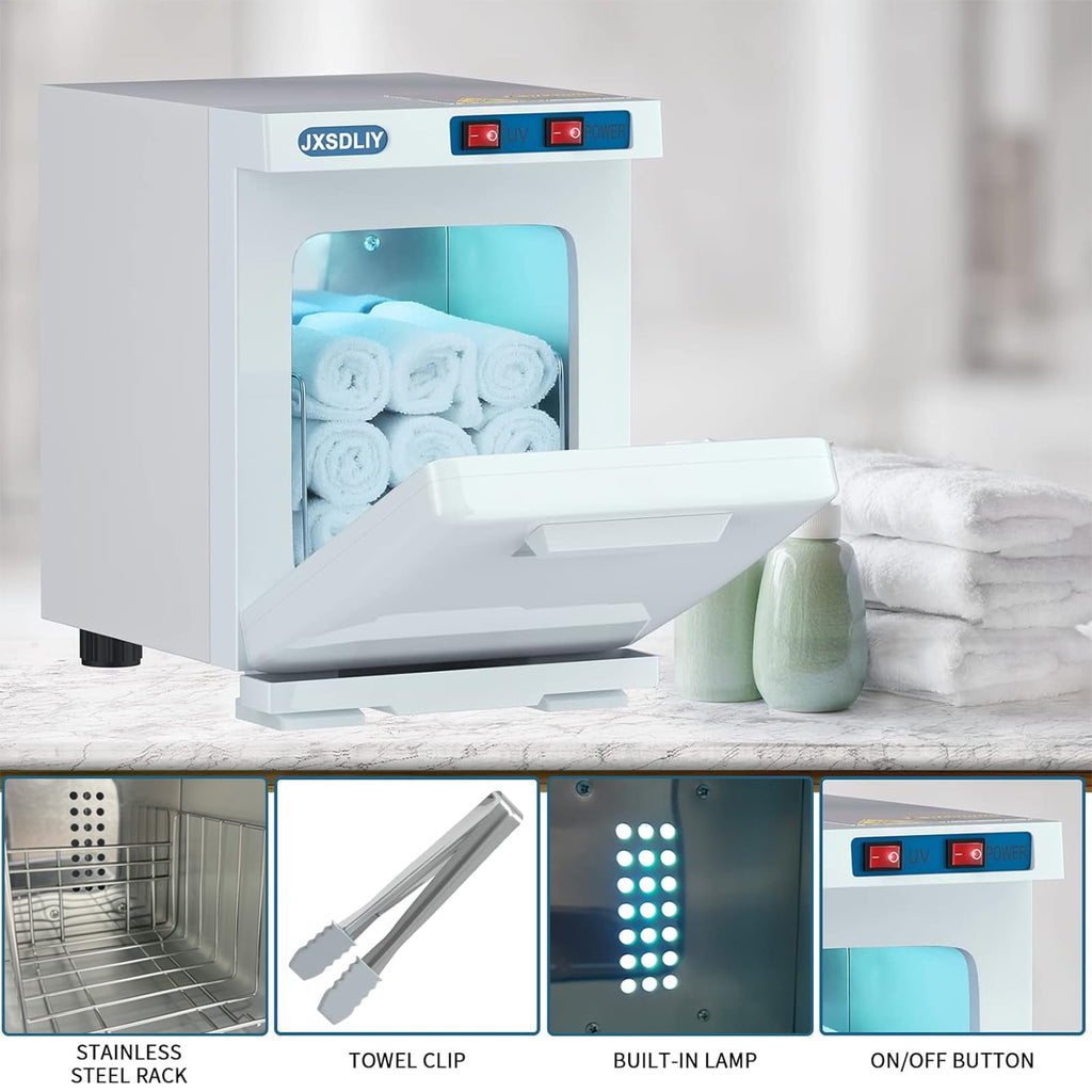 JXSDLIY Small Hot Towel Warmer for Spa Home Salon Esthetician 2-in-1 5L Mini Personal Hot Towel Cabinet Towel Warmers Spa, Fast Heating Towel Heater Towel Steamer for Facials…