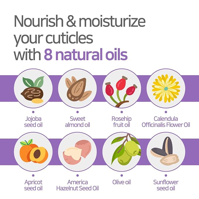Baren Nail & Cuticle Oil Pen — 7 Nourishing Oils with Jojoba, Almond Oil & Vitamin E | Cuticle Repair & Nail Strengthener | Hydrating Essence Pen | K-Beauty | Mess-Free Twist Applicator
