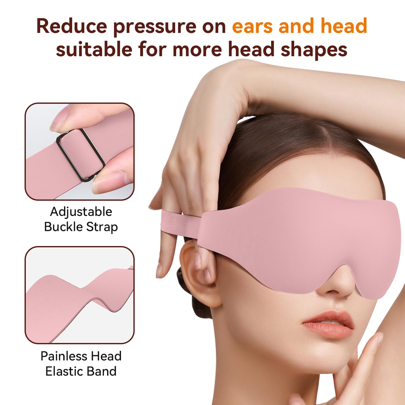 Sleep Mask, EVA BELLE Eye Mask for Men Women, Zero Pressure 3D Sleeping Mask, Cool Super Smooth Light Blocking Soft Eye Shade Cover Memory Foam, Lightweight for Home Travel Use