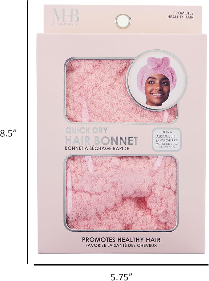 Quick Dry Hair Bonnet - Ultra Absorbent Microfiber Drying Cap for All Hair