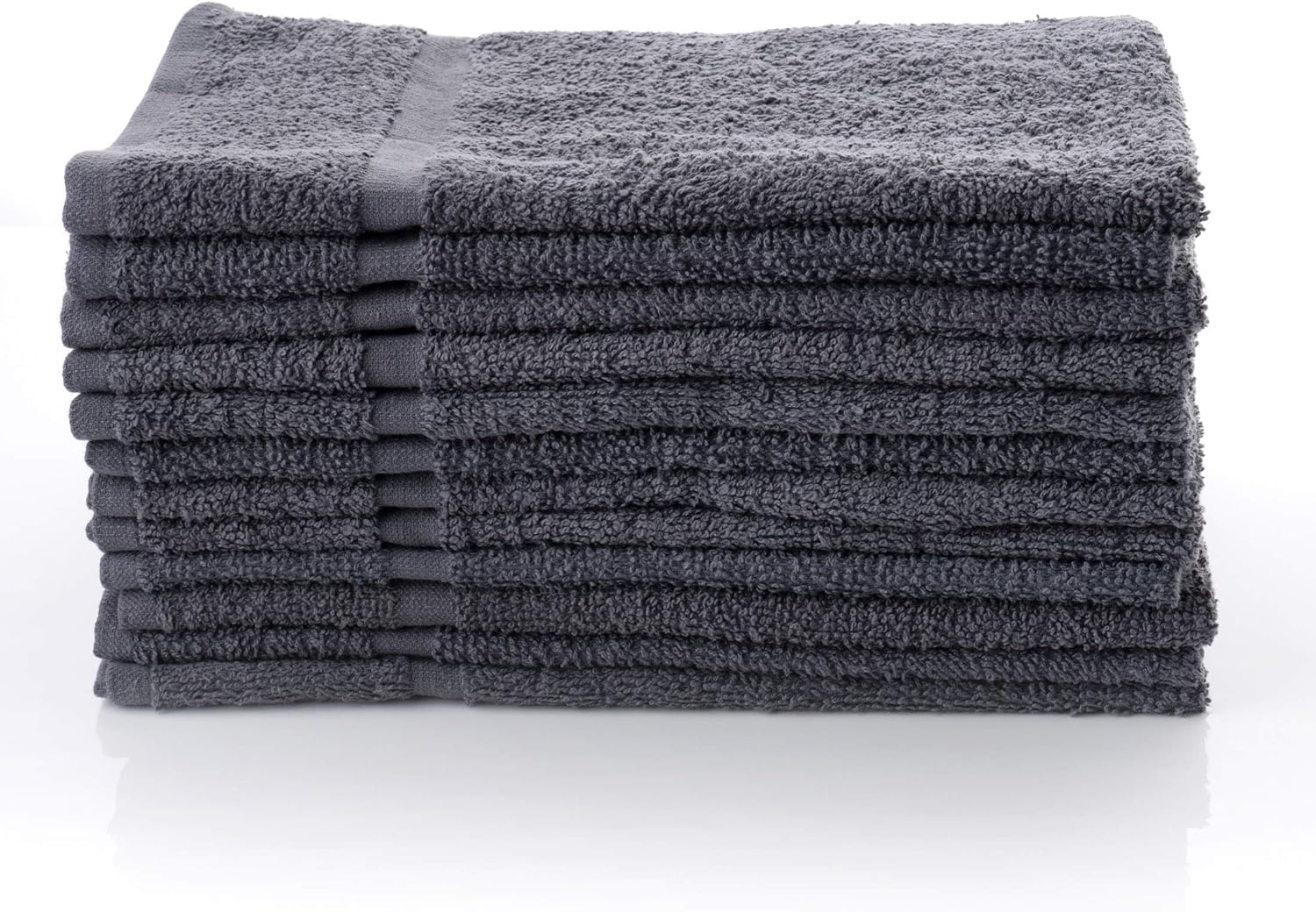 Simpli-Magic Cotton Hand Towels 16"x27" (12 Pack) – Soft Towels for Bathroom, Kitchen, Salon & Gym (Gray)