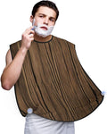NOUZU Wood Grain Print Beard Bib Apron For Men, Beard Hair Catcher For Men Shaving Trimming,Beard Cape Cloth, Black