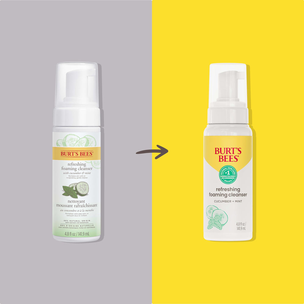Burt's Bees Refreshing Foaming Face Cleanser and Face Wash with Cucumber and Mint, 4.8 Fluid