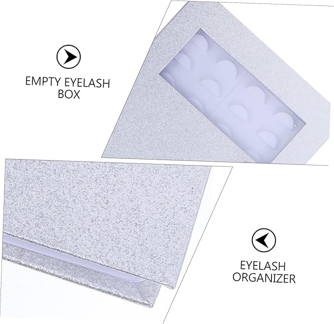 SHERCHPRY Empty Eyelash Organizer Box with Tray Lightweight and Durable False Eyelash Storage Case with Transparent Window for Easy Viewing for Travel Office and Gatherings Capacity