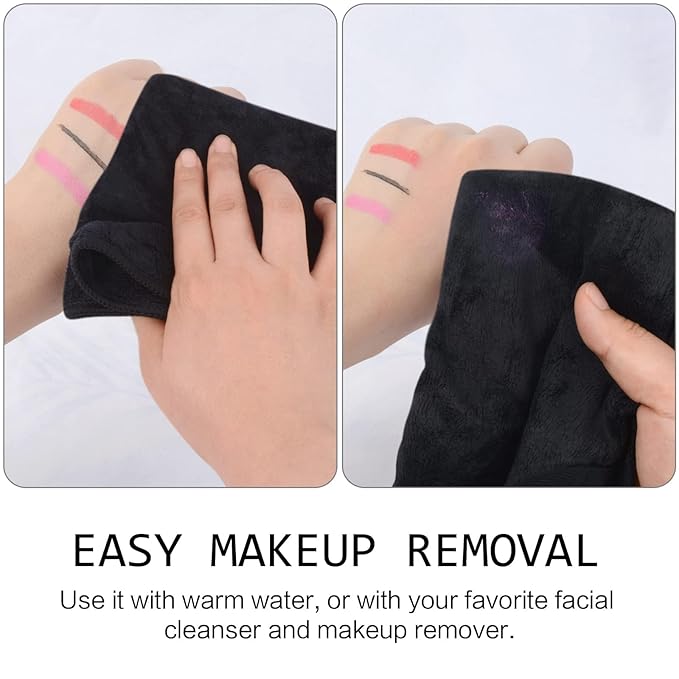Microfiber Facial Cloths Fast Drying Washcloth 12inch x 12inch Black 20 pack