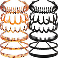 TOBATOBA 12Pcs Fashion Headbands for Women Styles with Teeth Plastic Head Bands for Women's Hair Non Slip Comb Skinny Zig Zag Headbands 90s Fashion Hair Accessories for Women Men Teen Girls