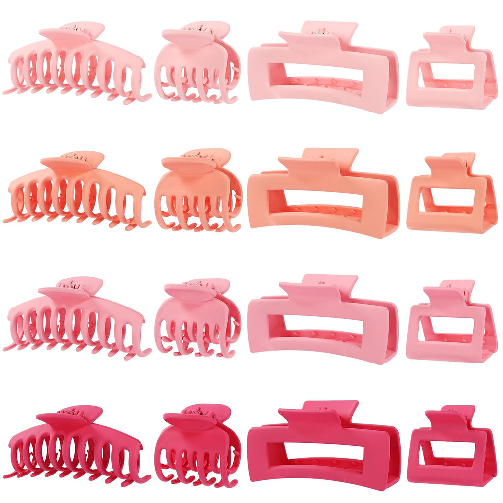 Hair Claws 16 Pcs Hair Clips for Women Thin Thick Curly Hair Large and Small Matte Banana Clips Strong Hold Nonslip