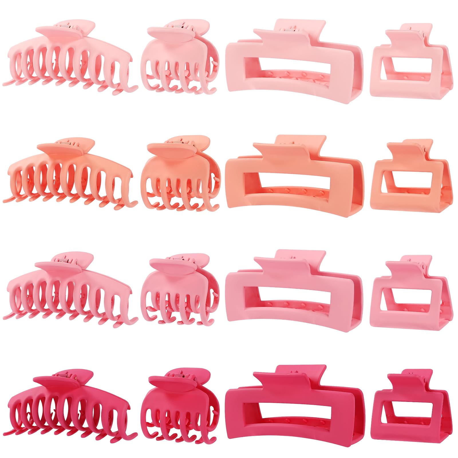 Hair Claws 16 Pcs Hair Clips for Women Thin Thick Curly Hair Large and Small Matte Banana Clips Strong Hold Nonslip