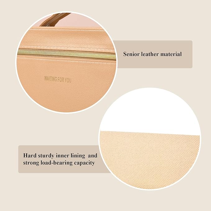 Sluxa Fashion makeup box, Portable leather hard cosmetic case with mirror, Professional train case make up box for women adults. (Monolayer - Yellow)
