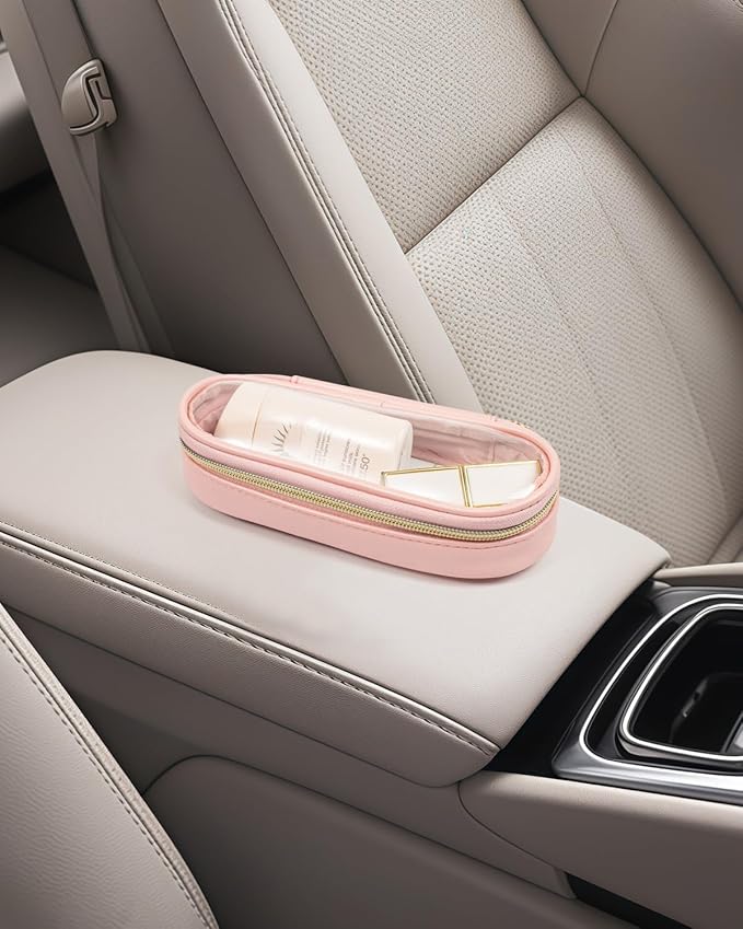 FFpaw Clear Makeup Brush Holder, Travel Makeup Brush Pouch Makeup Brush Bag Organizer Makeup Brush Travel Case with Zipper Waterproof Makeup Travel Case Cosmetic Bag for Women