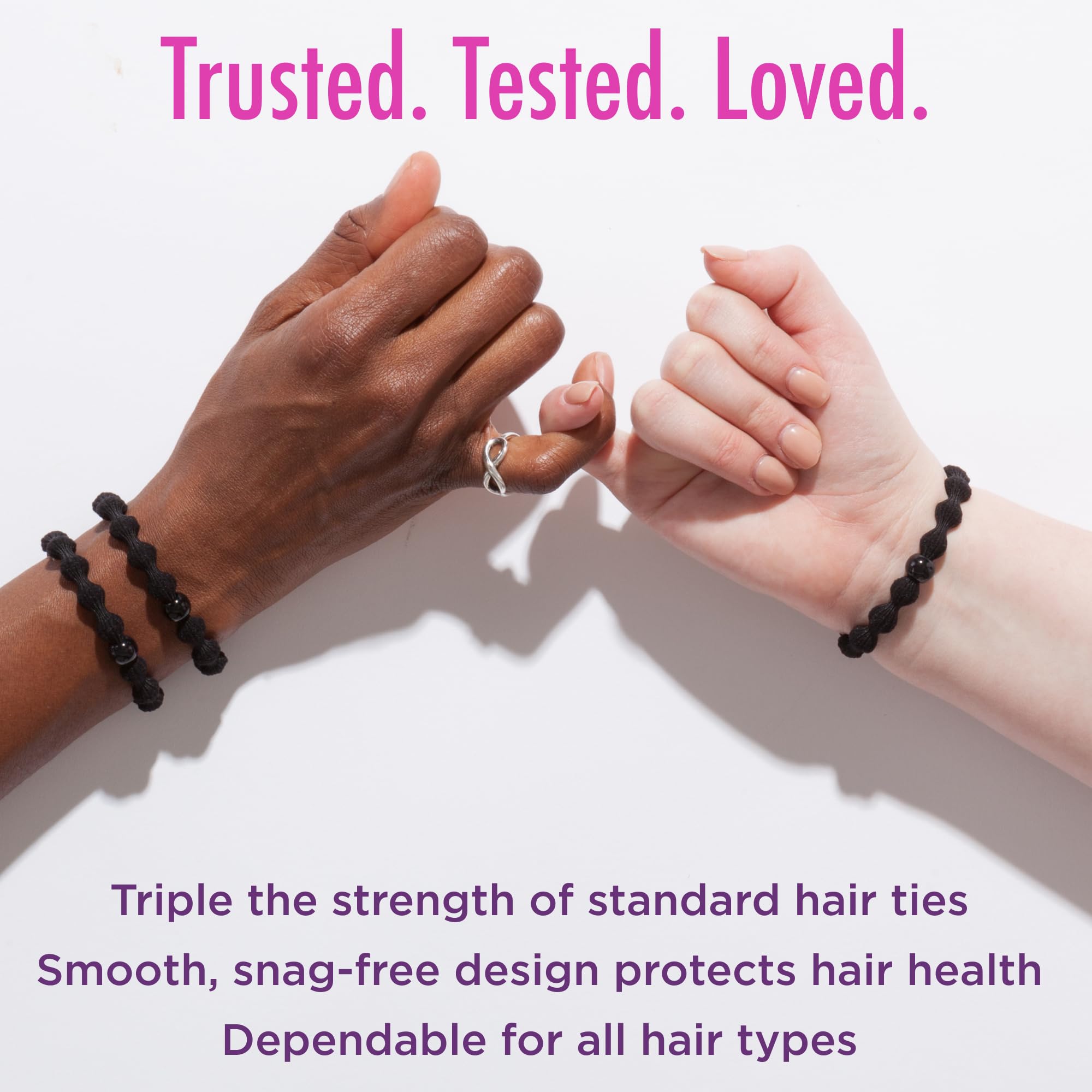 Goody Ouchless Forever Hair Elastics, 10 Ct, Brown & Black, 6MM, Damage-Free, 3X Stronger Ties, Retainable Shape, 16 Strand Inner Core, Styling Accessories for Women & Men, All Hair Types