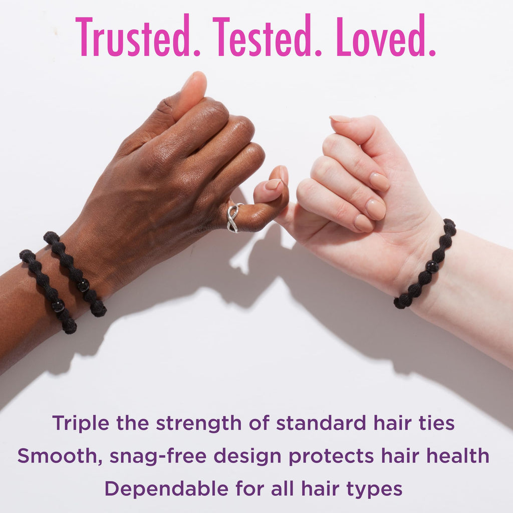 Goody Ouchless Forever Hair Elastics - 10 Ct, Assorted Neon, Damage-Free Bands, 3X Stronger Hair Ties, Retainable Shape, 16 Strand Inner Core, Hair Accessories for Women & Men, All Hair Types