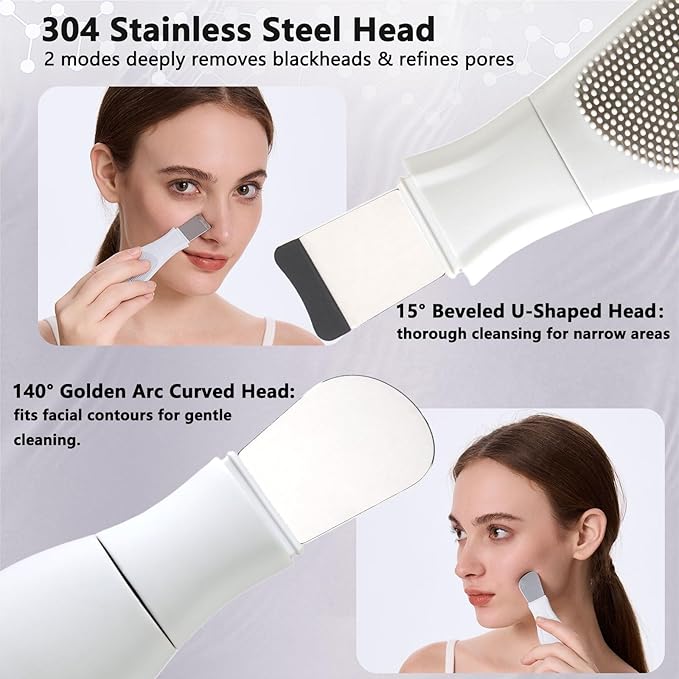 PeaKalo Silicone Face Scrubber Black Head Remover for Face- Appliances for Removing Make-up for Deep Cleansing Blackhead Remover Tools Face Spatula Makeup Removal Washing Brushes Pore Cleaner (Gray)