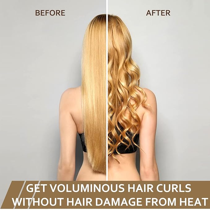 KUREYON Satin Heatless Hair Curler,4 Piece Set,Overnight Heatless Curls