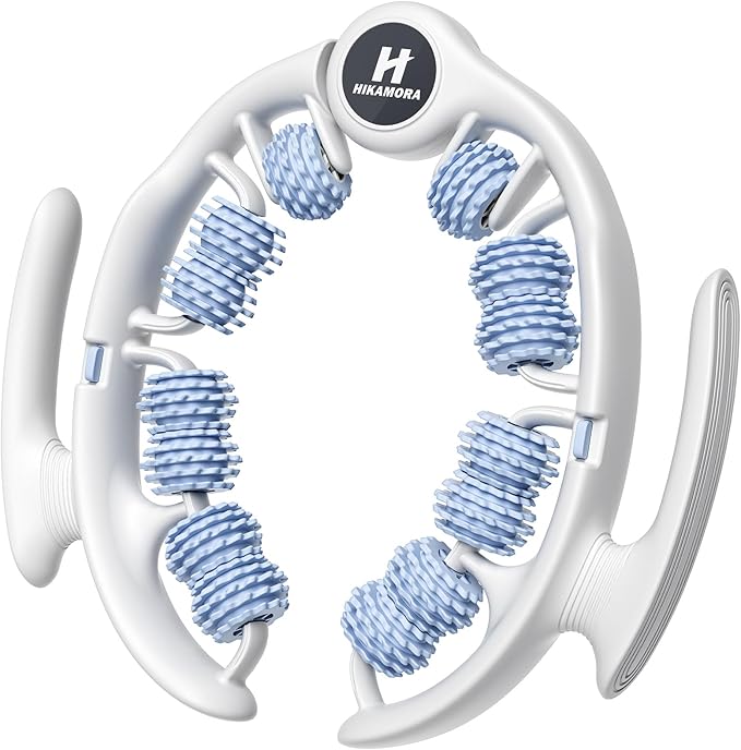 Hikamora Cellulite Massage Tool, Manual Cellulite Roller, Contoured & Smoother Skin, Relieve Leg Muscle Soreness, Dimpled Skin Removal, Legs/Thighs/Buttocks, Anti-Cellulite Roller (Blue)
