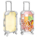 AUEAR 2 Pack Mini Empty Luggage Storage Box Clear Suitcase Packaging Case