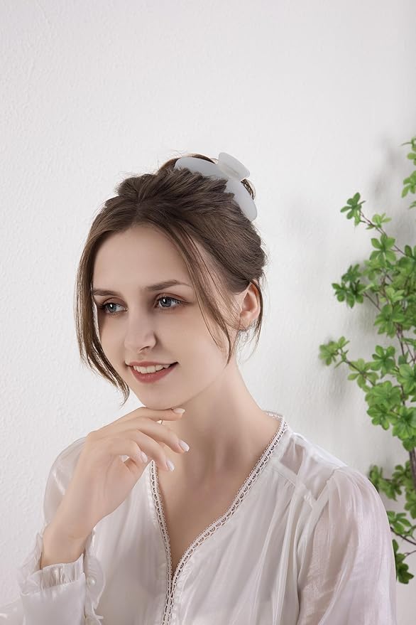 OideGuiing Durable Acetate Hair Clips - 4-Inch Pearl white Claw Clips for Fine and Thick Hair (Pearl white)