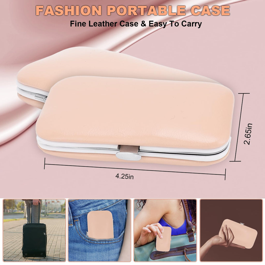 9 PCS Nail Clippers, ONEHERE Premium Manicure Set, Professional Grooming Gift Kit, Pedicure Kit, Facial, Hand, Foot, Cuticle Nail Care Tools, Fingernail Clippers with Luxurious Portable Travel Case