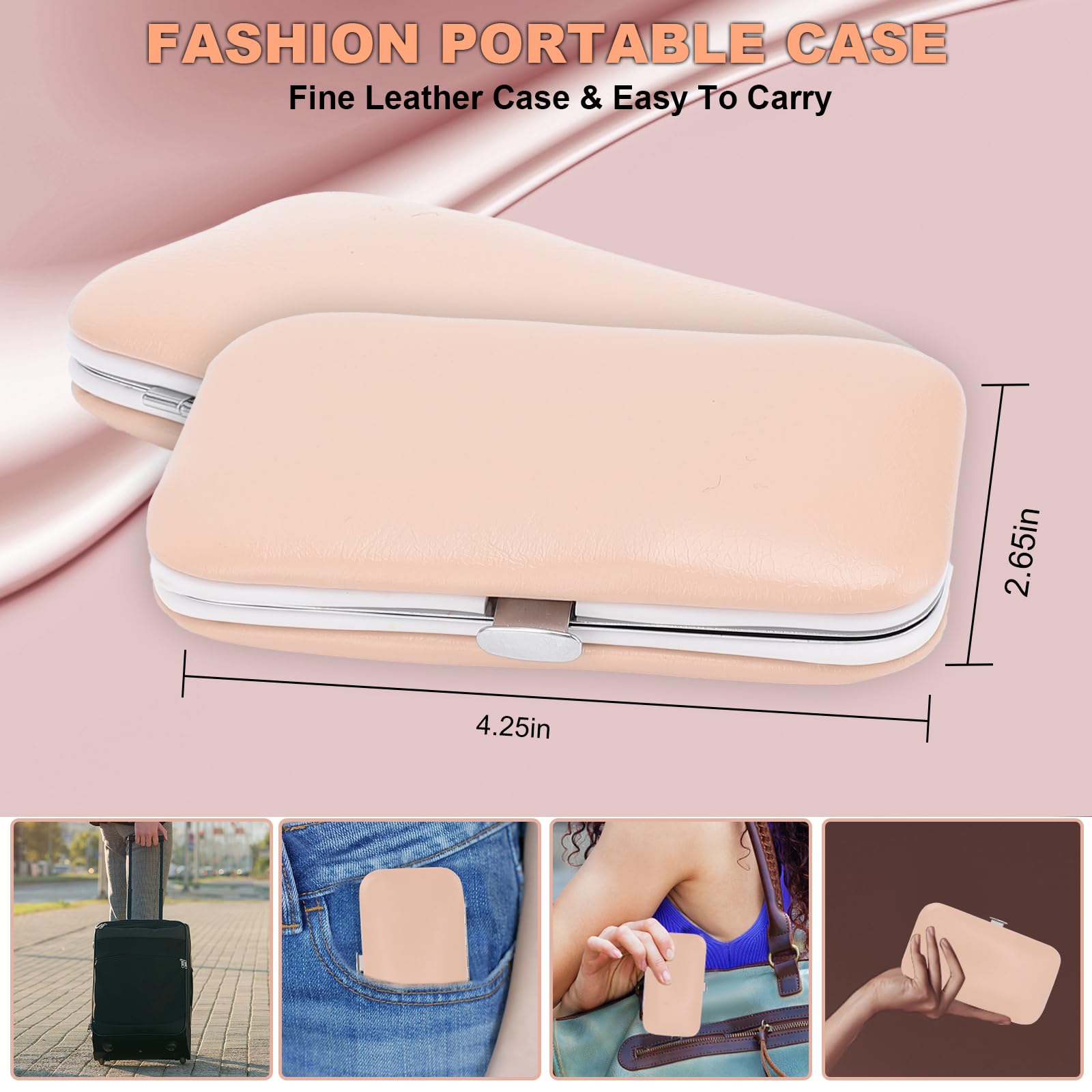 9 PCS Nail Clippers, ONEHERE Premium Manicure Set, Professional Grooming Gift Kit, Pedicure Kit, Facial, Hand, Foot, Cuticle Nail Care Tools, Fingernail Clippers with Luxurious Portable Travel Case