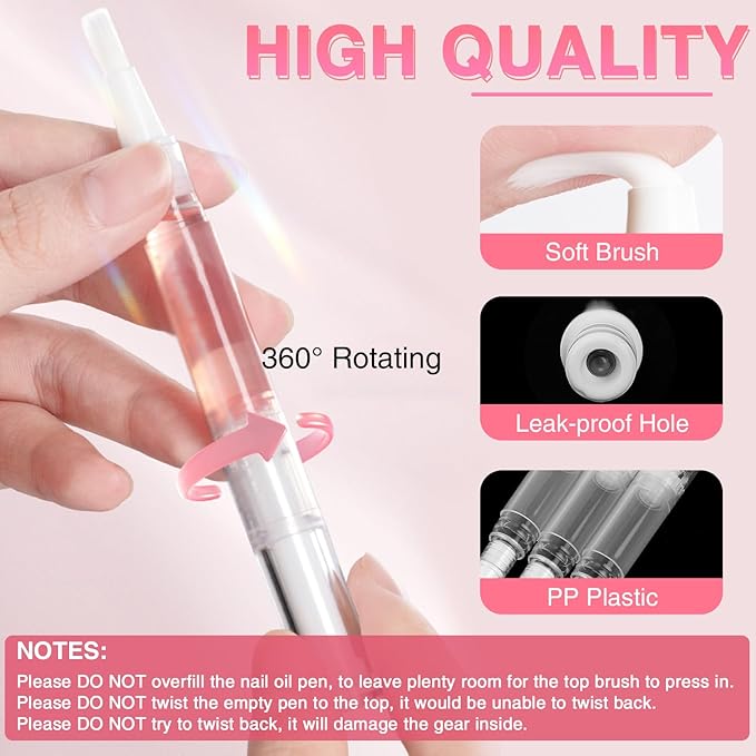 DupakSYS 3ml 100Pcs Nail Oil Pen, Empty Cuticle Oil Pen For Nail Growth
