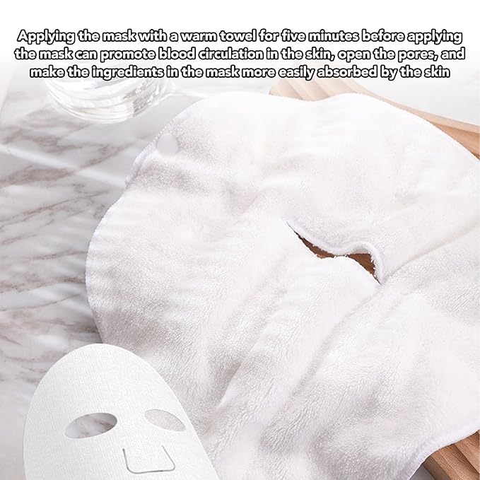 Sonew Hot Compress Face Towel Masks, Reusable Steamer Towel, Steamer Towel Mask Skin Care Spa Towel Mask, for Home Beauty Salon, 4Pcs