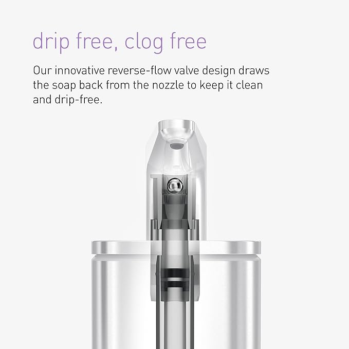 simplehuman 10 oz. Pulse Pump, Liquid Soap Dispenser, Drip Free Hand Soap Pump, Brushed Stainless Steel
