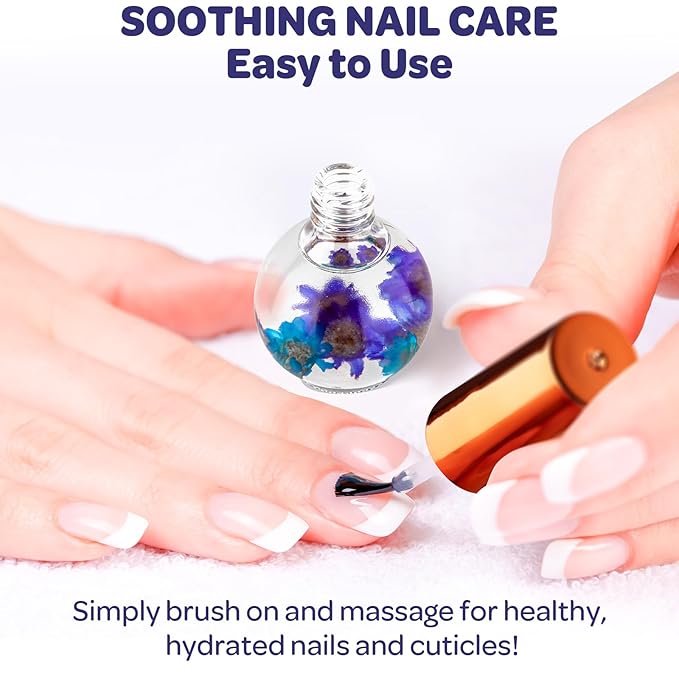 Cuticle Oil, Lavender Cuticle Nail Oil Infused with Real Flowers 15ml