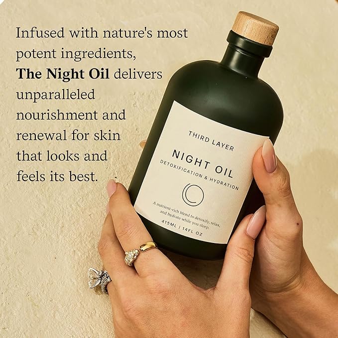 Third Layer Castor Oil Body Oil – 100% Organic, Cold-Pressed, Hexane-Free with Magnesium & Frankincense for Skin Hydration & Evening Self-Care, Night Oil (14 fl oz)