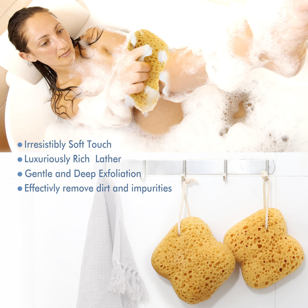 Azymi Shower Sponge for Women Men Body Wash & Exfoliation 4-Pack