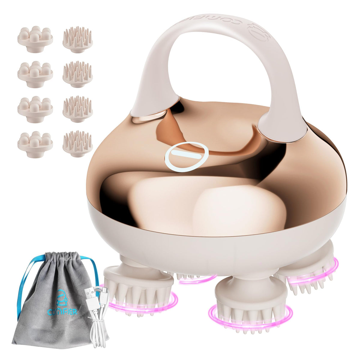 COMFIER Electric Scalp Massager Hair Growth,Handheld Head Massager for Headaches,84 Massage Nodes,Hair Massager,Deep Kneading and Stress Relief,Head Scratcher,Ideal Gifts for Mom,Dad,Women,Men