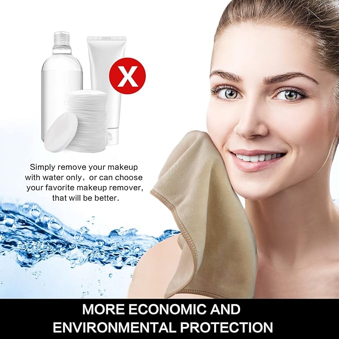 SINLAND Microfiber Facial Cloths Fast Drying Washcloth 12inch x 12inch (6pack, Cream)