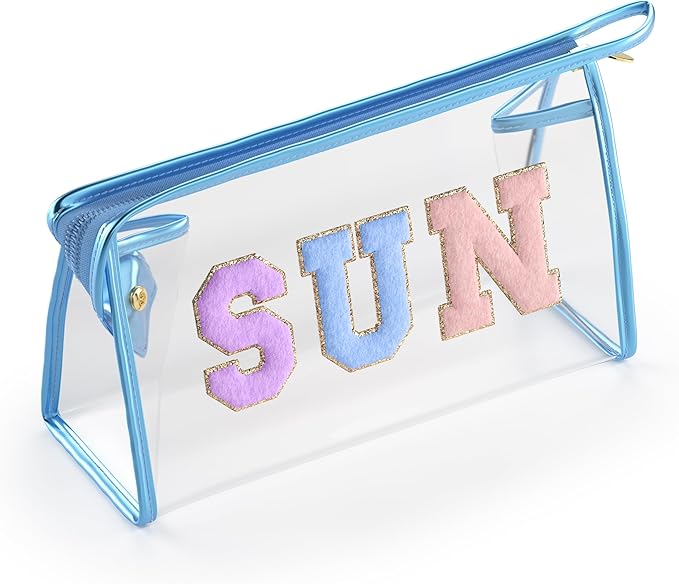 Clear Sunscreen Bag, Waterproof Makeup & Toiletry Pouch for Travel Beach