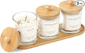 eggs sound 3 Pack Qtip Holder - Bathroom Organizers and Storage, Cotton Round Pad Swab Holder Dispenser Floss Pick Holder with Tray, Glass Apothecary Jars with Lids, Cotton Ball Container - Clear